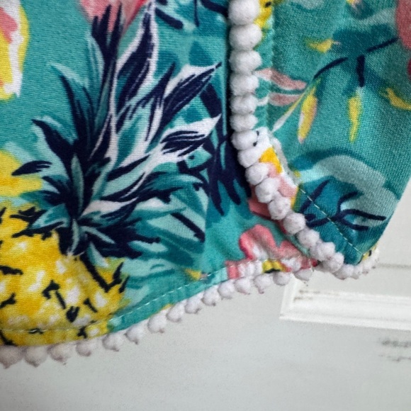 Real Love Toddler Girl Size 4 Floral Tropical Romper - Blue and Yellow - Picture 4 of 9